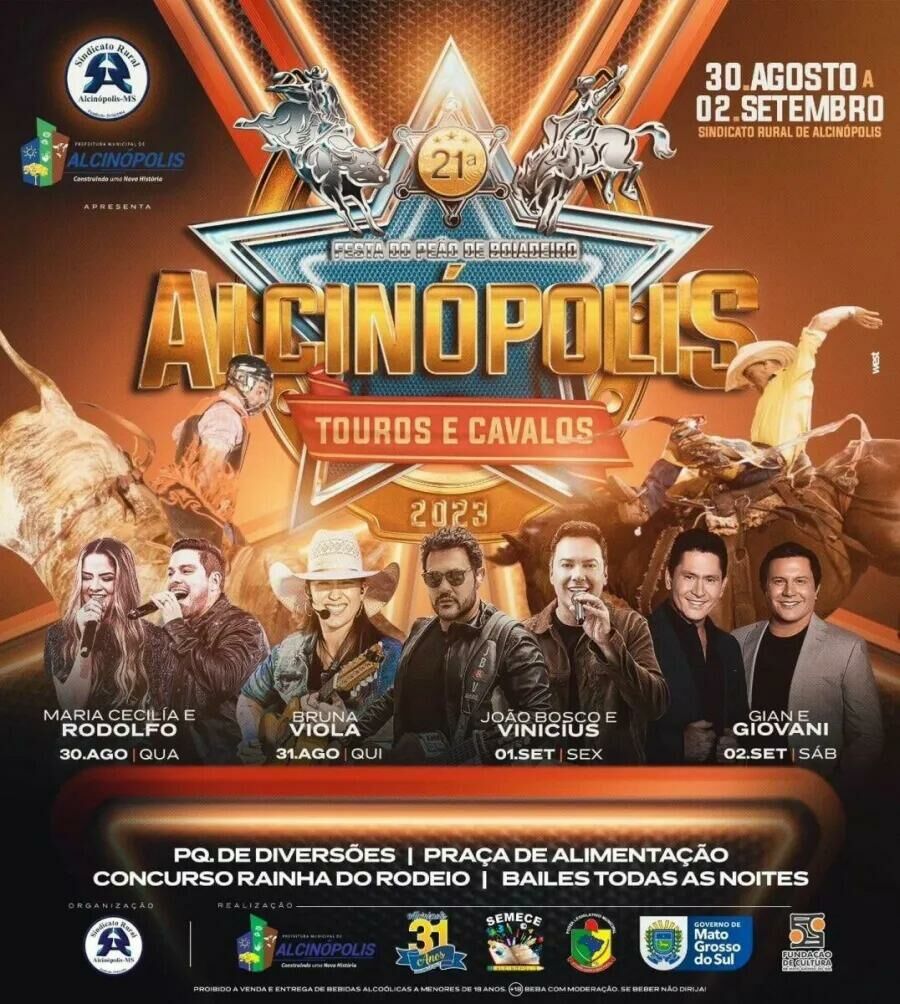 Imagem de compartilhamento para o artigo Gian e Giovani encerram 1ª Festa do Peão de Boiadeiro  em Alcinópolis da MS Todo dia